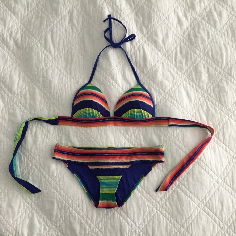 Aerie Rainbow Stripe Bikini - S